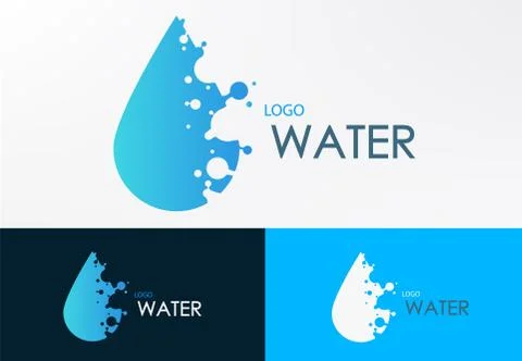 Logo water liquid with dot Stock Illustration