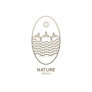 Logo wavy river Stock Illustration