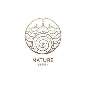 Logo wavy river Stock Illustration