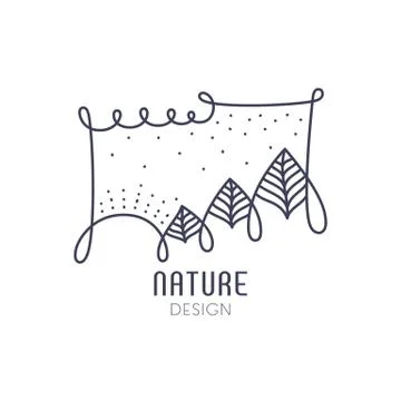 Logo wavy triangle outline Stock Illustration