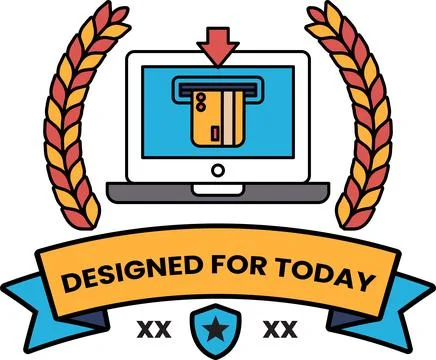 A logo for a website that is designed for today Stock Illustration