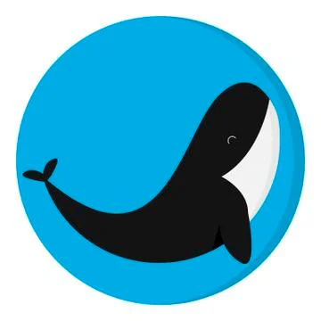 Logo of the whale in a flat design Stock Illustration