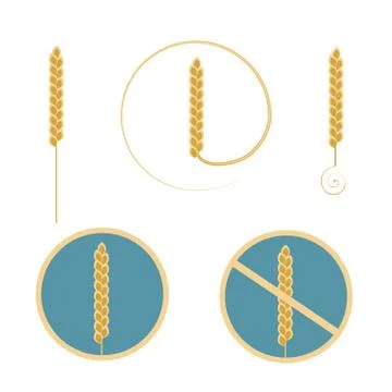 Logo wheat cereal set Stock Illustration