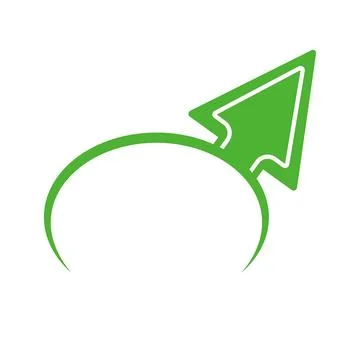 Logo on a white background. Arrow and banner. Stock Illustration
