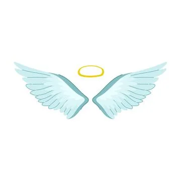 Logo wing angel cartoon vector illustration Illustrazione stock