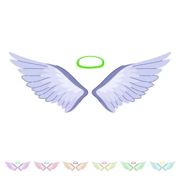 Logo wing angel vector cartoon graphic Illustration