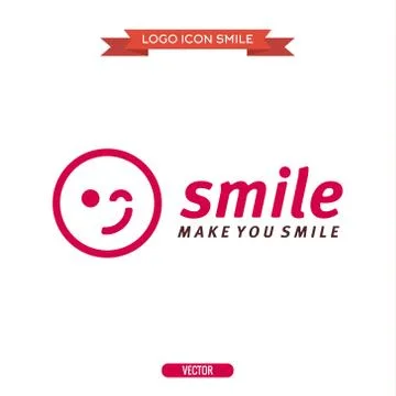 Logo winking smiley icons vector illustrations flat Stock Illustration
