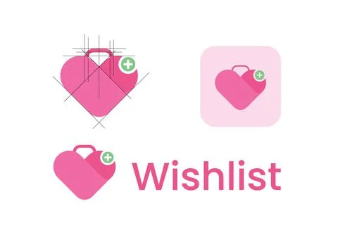 Logo wish list app isolated unique design abstract unique Ilustração Stock