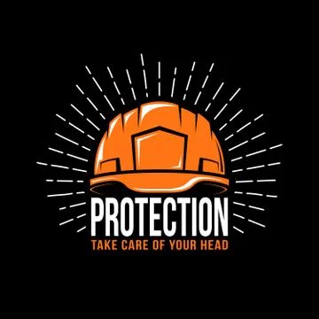 Logo with a working helmet Stock Illustration