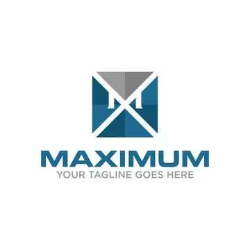 Logo X. Design font M. Image of rectangle. Abstract letter concept. Stock Illustration