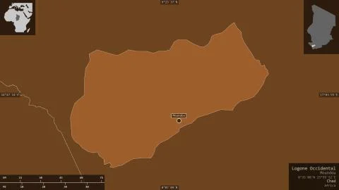 Logone Occidental, Chad. Patterned solids with lakes and rivers イラスト素材