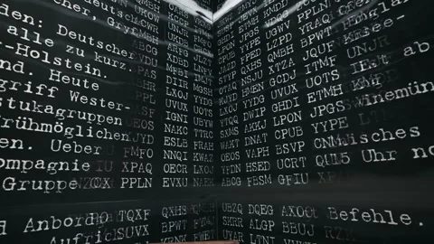 Logor Codes and WWII Communication Display in Gdansk Museum Stock Footage 345757727