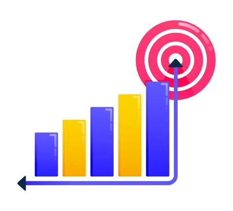 Logos for achieve goals, business targets, arrows and darts, business motivat Stock Illustration