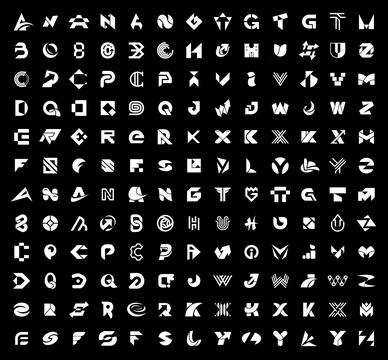 Logos collection with letters Stock Illustration