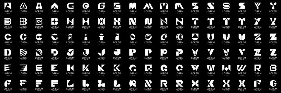 Logos collection with letters Stock Illustration