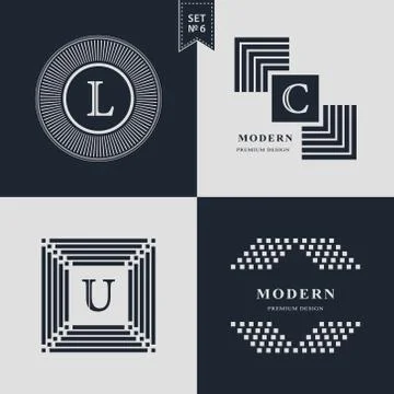 Logos Design Templates Set. Logotypes elements collection, Icons Symbols Stock Illustration
