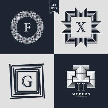 Logos Design Templates Set. Logotypes elements collection, Icons Symbols 스톡 일러스트