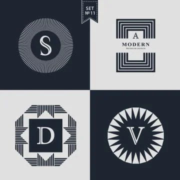Logos Design Templates Set. Logotypes elements collection, Icons Symbols Stock-Illustration