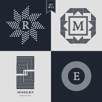 Logos Design Templates Set. Logotypes elements collection, Icons Symbols,  Stock Illustration