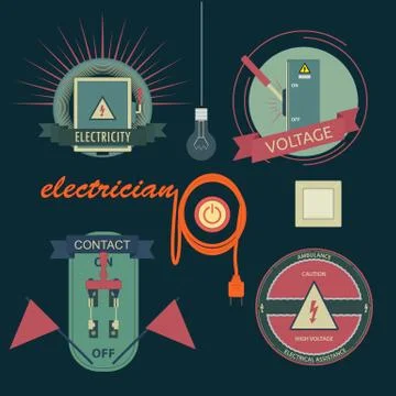 Logos of electrical equipment Stock Illustration