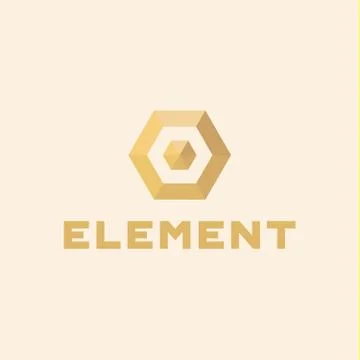 Logos element volume and flat polygon style vector icon of high-quality Illustrazione stock