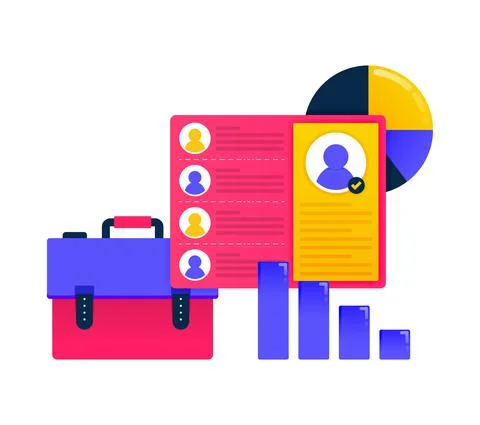 Logos for employee performance and progress, development, strategy, planning  Illustrazione stock