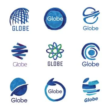 Logos, globe, global Stock Illustration