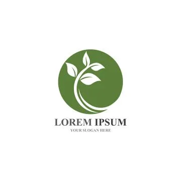 Logos of green Tree leaf ecology Stock Illustration