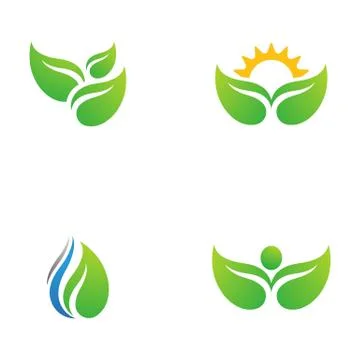Logos of green Tree leaf ecology Stock Illustration
