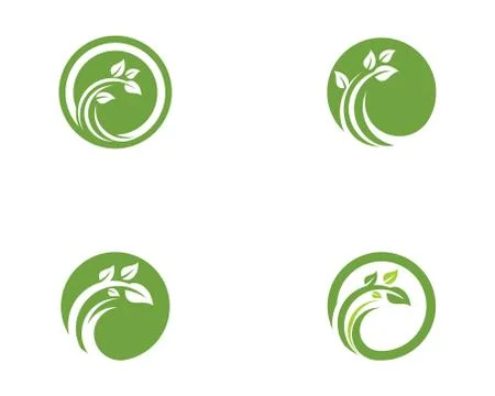 Logos of green Tree leaf ecology nature Stock Illustration