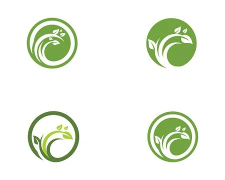 Logos of green Tree leaf ecology nature Stock Illustration