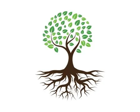 Logos of green Tree leaf ecology nature Stock Illustration