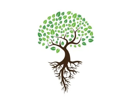 Logos of green Tree leaf ecology nature Stock Illustration
