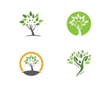 Logos of green tree leaf ecology nature element vector icon Stock Illustration