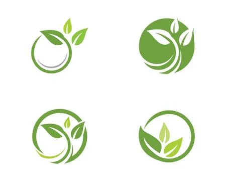 Logos of green tree leaf ecology nature element vector icon Illustrazione stock