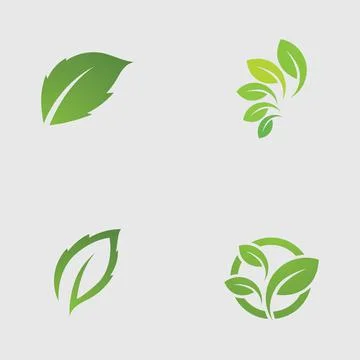 Logos of green Tree leaf ecology Stock Illustration
