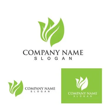 Logos of green Tree leaf ecology Stock Illustration