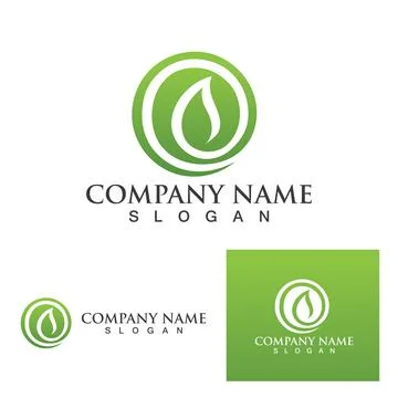 Logos of green Tree leaf ecology Stock Illustration