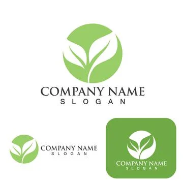 Logos of green Tree leaf ecology template vector logo Illustrazione stock
