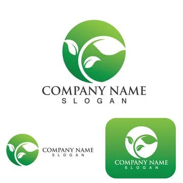 Logos of green Tree leaf ecology template vector logo Illustrazione stock