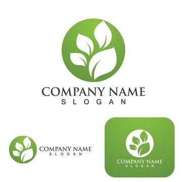 Logos of green Tree leaf ecology template vector logo Illustrazione stock