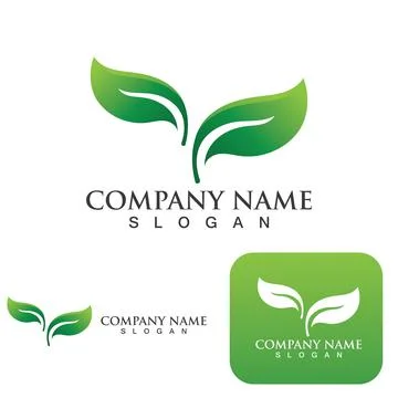 Logos of green Tree leaf ecology template vector logo Stock Illustration