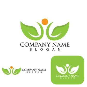 Logos of green Tree leaf ecology template vector logo 스톡 일러스트