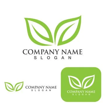 Logos of green Tree leaf ecology template vector logo Illustrazione stock