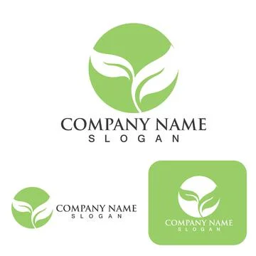 Logos of green Tree leaf ecology template vector logo 스톡 일러스트