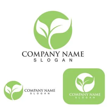 Logos of green Tree leaf ecology template vector logo Illustrazione stock