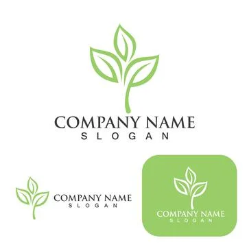 Logos of green Tree leaf ecology template vector logo Illustrazione stock