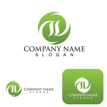 Logos of green Tree leaf ecology Stock Illustration