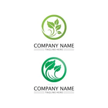 Logos of green Tree leaf ecology Stock Illustration