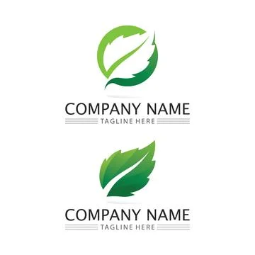 Logos of green Tree leaf ecology Stock Illustration